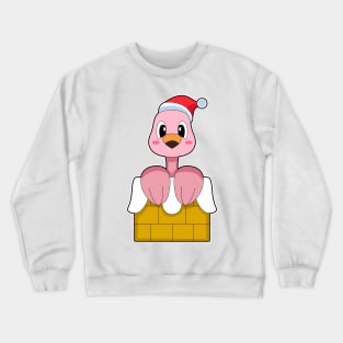 Flamingo Christmas Stone wall Crewneck Sweatshirt